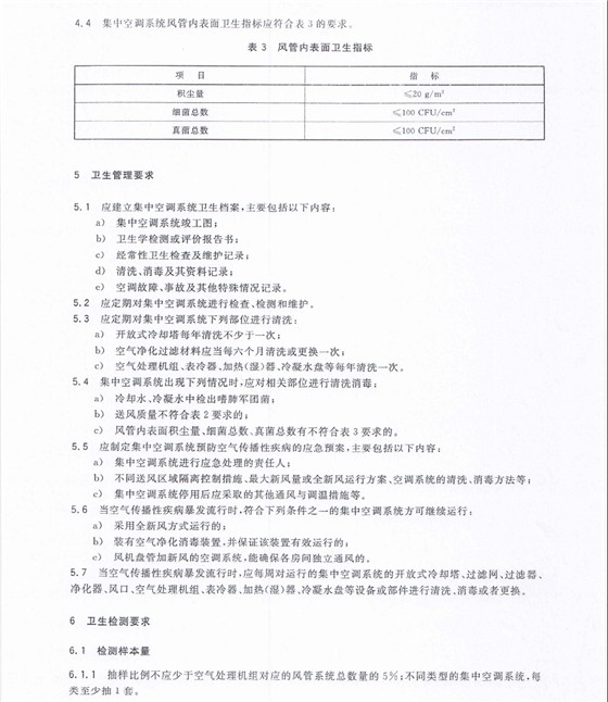 公共場所集中空調(diào)通風系統(tǒng)衛(wèi)生規(guī)范【二】